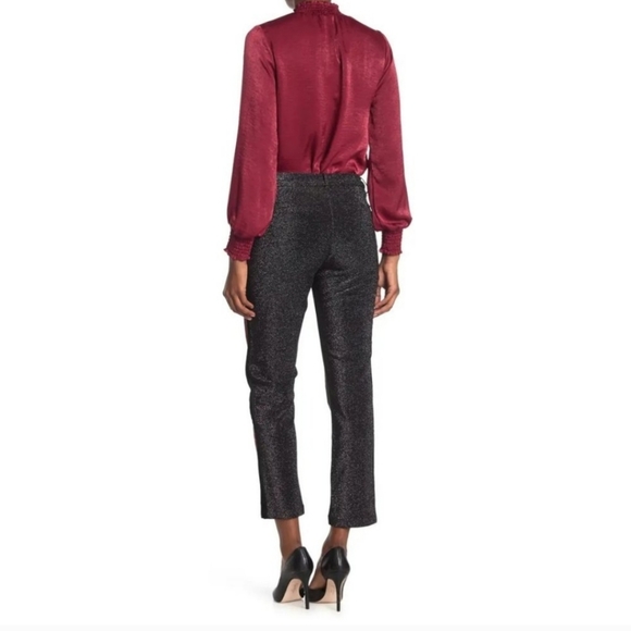 NWT Scotch & Soda black sparkly velvet stripe pants - Picture 2 of 10